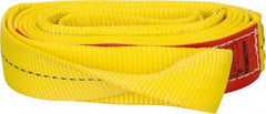 Lift-All - 10' Long x 2" Wide, 3,200 Lb Vertical Capacity, 1 Ply, Polyester Web Sling - 2,500 Lb Choker Capacity, Yellow - Makers Industrial Supply