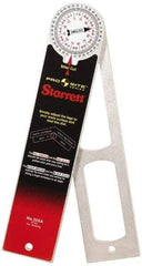 Starrett - 12 Inch Long Blade, 360° Max Measurement, 1° Dial Graduation, Round Head Protractor - 0 to 90 to 0 Dial Range - Makers Industrial Supply