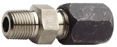 Made in USA - 1-1/2" OD, Grade 316Stainless Steel Male Connector - 2" Hex, Comp x MPT Ends - Makers Industrial Supply