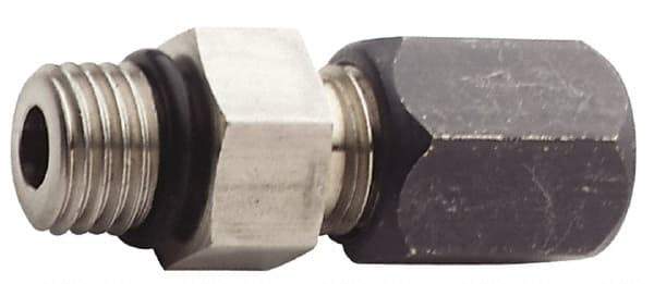 Made in USA - 1-1/2" OD, Grade 316Stainless Steel Male Connector - 2-1/2" Hex, Comp x Straight Thread O-Ring Ends - Makers Industrial Supply