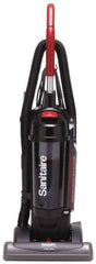 Sanitaire - Single Motor Bagless Heavy-Duty Upright Vacuum Cleaner - 15" Cleaning Width, 10" Amps, Comfort Hand Grip, Black - Makers Industrial Supply