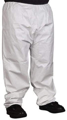 PRO-SAFE - Size M, Microporous Spun Bonded Polyolefin General Purpose Work Pants - White - Makers Industrial Supply