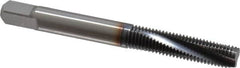 OSG - 1/4-28 UNF 3 Flute 3B Modified Bottoming Spiral Flute Tap - Powdered Metal, TiCN Finish, 2-1/2" OAL, Right Hand Flute, Right Hand Thread, H3, Series EXOTAP VC-10TI - Makers Industrial Supply