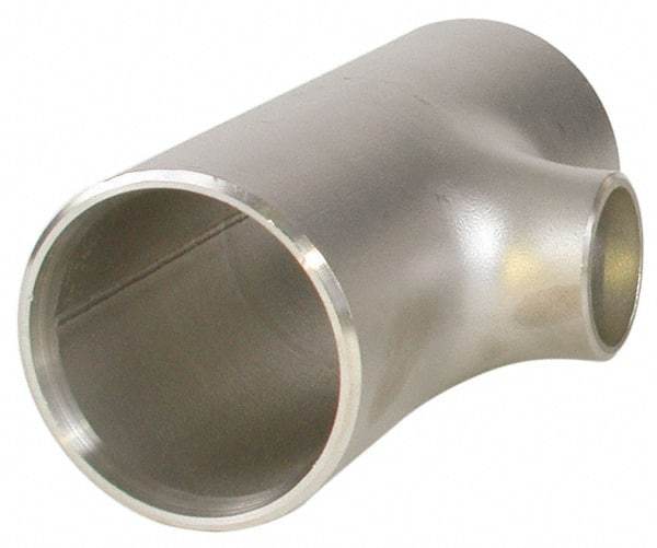 Merit Brass - 6 x 2" Grade 304L Stainless Steel Pipe Tee - Butt Weld x Butt Weld x Butt Weld End Connections - Makers Industrial Supply