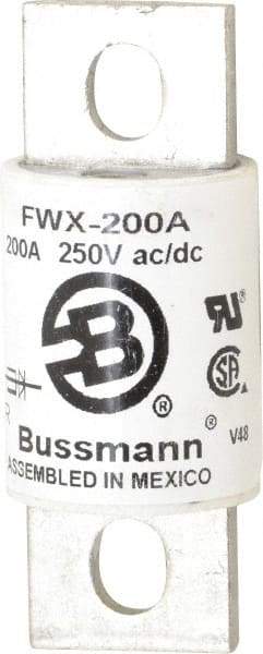 Cooper Bussmann - 250 VAC/VDC, 200 Amp, Fast-Acting Semiconductor/High Speed Fuse - Stud Mount Mount, 3-1/8" OAL, 200 (RMS), 50 at DC kA Rating, 1-7/32" Diam - Makers Industrial Supply