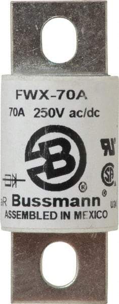 Cooper Bussmann - 250 VAC/VDC, 70 Amp, Fast-Acting Semiconductor/High Speed Fuse - Stud Mount Mount, 3.13" OAL, 200 (RMS), 50 at DC kA Rating, 1.22" Diam - Makers Industrial Supply