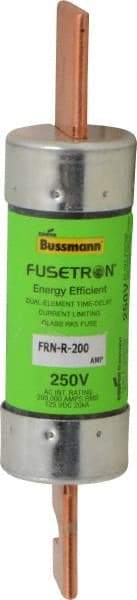 Cooper Bussmann - 125 VDC, 250 VAC, 200 Amp, Time Delay General Purpose Fuse - Bolt-on Mount, 7-1/8" OAL, 20 at DC, 200 (RMS) kA Rating, 1-9/16" Diam - Makers Industrial Supply