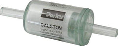 Parker - 1/4" Outlet, 125 Max psi, Inline Filters, Regulators & Lubricators - 6.6 CFM, Disposable Gas or Liquid Filter, 3-1/4" Long - Makers Industrial Supply