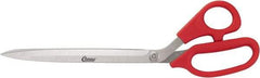 Clauss - 8" LOC, 11-1/2" OAL Stainless Steel Blunt Point Trimmers - Serrated, Plastic Handle, For Paper, Fabric - Makers Industrial Supply