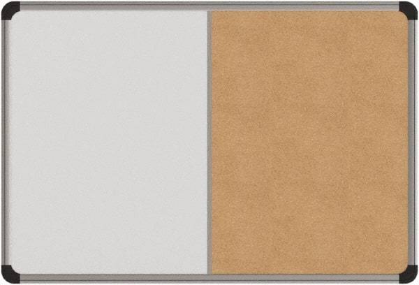 UNIVERSAL - 24" Wide x 18" High Dry Erase Combination Cork Bulletin Board - Melamine, Natural & White - Makers Industrial Supply