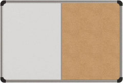 UNIVERSAL - 24" Wide x 18" High Dry Erase Combination Cork Bulletin Board - Melamine, Natural & White - Makers Industrial Supply