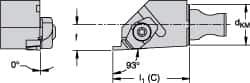 Kennametal - NS Insert, 0.787" Head Length, Modular Grooving Cutting Unit Head - Left Hand Cut, System Size KM12, Series Micro Top Notch - Makers Industrial Supply