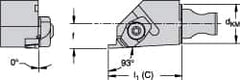 Kennametal - Insert Style NG 2R, 19.99mm Head Length, Right Hand Cut, Internal Modular Threading Cutting Unit Head - System Size KM16, 0.394" Center to Cutting Edge, Series Top Notch - Makers Industrial Supply