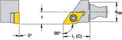 Kennametal - Left Hand Cut, Size KM16, DCMT 11T308 Insert Compatiblity, External Modular Turning & Profiling Cutting Unit Head - 10mm Ctr to Cutting Edge, 20mm Head Length, Through Coolant, Series Micro Screw-On - Makers Industrial Supply