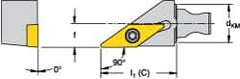 Kennametal - Left Hand Cut, Size KM16, VBMT 160408 Insert Compatiblity, External Modular Turning & Profiling Cutting Unit Head - 10mm Ctr to Cutting Edge, 30mm Head Length, Through Coolant, Series Micro Screw-On - Makers Industrial Supply