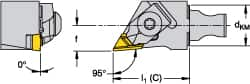 Kennametal - Right Hand Cut, Size KM16, NKL Insert Compatiblity, Modular Turning & Profiling Cutting Unit Head - 10mm Ctr to Cutting Edge, 30mm Head Length, Through Coolant, Series Micro Top Notch - Makers Industrial Supply