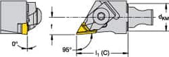 Kennametal - Right Hand Cut, Size KM16, NKL Insert Compatiblity, Modular Turning & Profiling Cutting Unit Head - 10mm Ctr to Cutting Edge, 30mm Head Length, Through Coolant, Series Micro Top Notch - Makers Industrial Supply