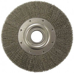 Weiler - 12" OD, 2" Arbor Hole, Crimped Steel Wheel Brush - 2" Face Width, 2-7/8" Trim Length, 0.0118" Filament Diam, 3,000 RPM - Makers Industrial Supply