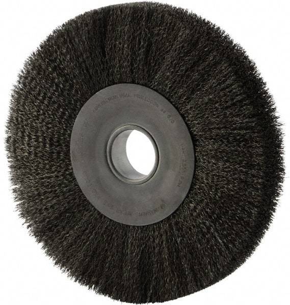 Weiler - 12" OD, 2" Arbor Hole, Crimped Steel Wheel Brush - 2" Face Width, 2-7/8" Trim Length, 0.014" Filament Diam, 3,000 RPM - Makers Industrial Supply