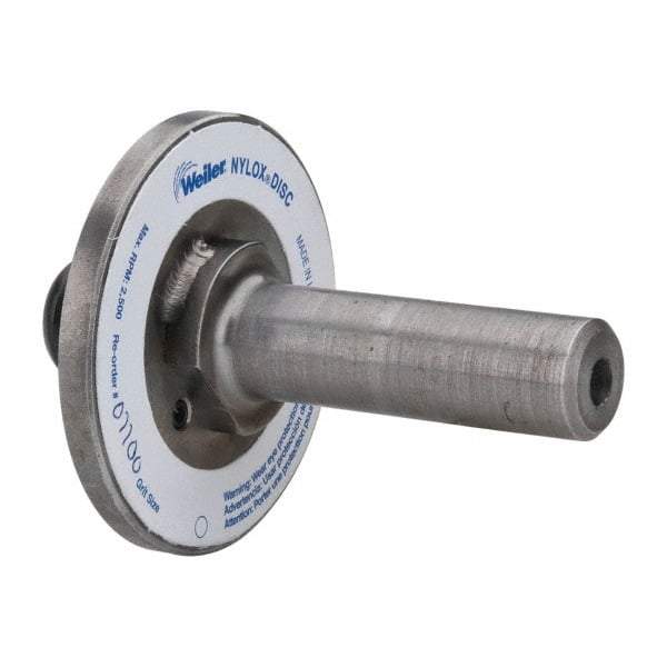 Weiler - 7/8" Arbor Hole to 3/4" Shank Diam Drive Arbor - For 3, 4 & 5" Weiler Disc Brushes, Attached Spindle, Flow Through Spindle - Makers Industrial Supply