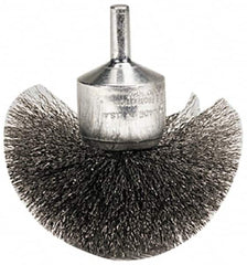 Weiler - 2-3/4" Brush Diam, Crimped, Flared End Brush - 1/4" Diam Shank, 16,000 Max RPM - Makers Industrial Supply