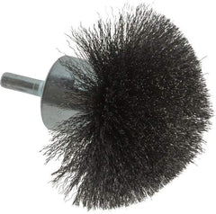 Weiler - 3" Brush Diam, Crimped, Flared End Brush - 1/4" Diam Shank, 16,000 Max RPM - Makers Industrial Supply