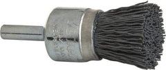 Weiler - 320 Grit, 3/4" Brush Diam, Crimped, End Brush - Extra Fine Grade, 1/4" Diam Shank, 10,000 Max RPM - Makers Industrial Supply