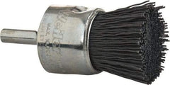 Weiler - 320 Grit, 1" Brush Diam, Crimped, End Brush - Extra Fine Grade, 1/4" Diam Shank, 10,000 Max RPM - Makers Industrial Supply