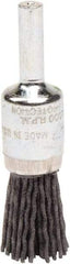 Weiler - 120 Grit, 1/2" Brush Diam, Crimped, End Brush - Fine Grade, 1/4" Diam Shank, 10,000 Max RPM - Makers Industrial Supply