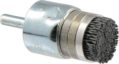 Weiler - 120 Grit, 1" Brush Diam, Crimped, End Brush - Fine Grade, 1/4" Diam Shank, 10,000 Max RPM - Makers Industrial Supply