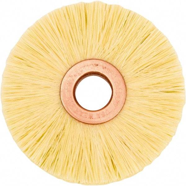 Weiler - 2-1/2" OD, 1/2" Arbor Hole, Natural Fiber Wheel Brush - 1/2" Face Width, 3/4" Trim Length, 20,000 RPM - Makers Industrial Supply