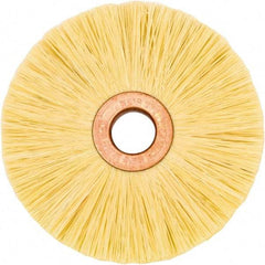 Weiler - 3" OD, 1/2" Arbor Hole, Natural Fiber Wheel Brush - 1/2" Face Width, 1" Trim Length, 20,000 RPM - Makers Industrial Supply