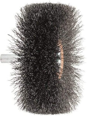 Weiler - 3" OD, 1/4" Shank Diam, Crimped Steel Wheel Brush - 1" Face Width, 15/16" Trim Length, 0.008" Filament Diam, 20,000 RPM - Makers Industrial Supply