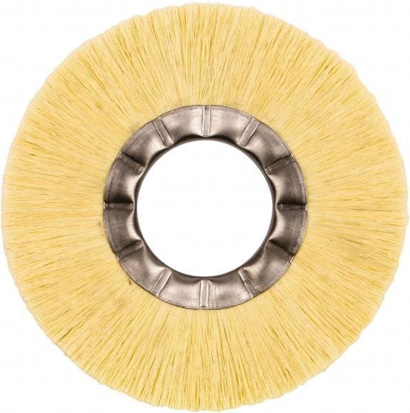 Weiler - 6" OD, 2" Arbor Hole, Natural Fiber Wheel Brush - 5/8" Face Width, 1-1/2" Trim Length, 6,000 RPM - Makers Industrial Supply