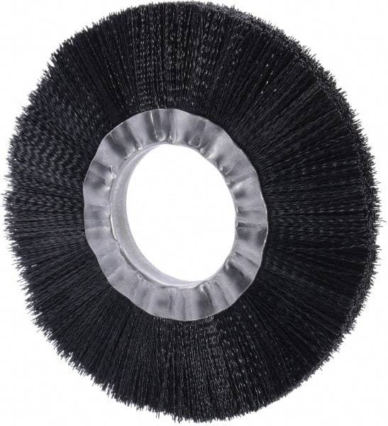 Weiler - 6" OD, 2" Arbor Hole, Nylon Wheel Brush - 3/4" Face Width, 1-1/2" Trim Length, 0.016" Filament Diam, 6,000 RPM - Makers Industrial Supply