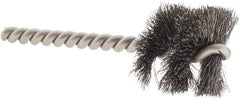 Weiler - 1-1/8" Diam Helical Steel Tube Brush - 0.008" Filament Diam, 1" Brush Length, 3-1/2" OAL, 1/4" Diam Stainless Steel Shank - Makers Industrial Supply