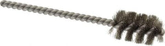 Weiler - 5/8" Diam Helical Stainless Steel Tube Brush - 0.005" Filament Diam, 1" Brush Length, 3-1/2" OAL, 3/16" Diam Stainless Steel Shank - Makers Industrial Supply