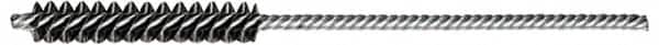 Weiler - 1-1/2" Long x 3/16" Diam Steel Hand Tube Brush - Single Spiral, 7" OAL, 0.003" Wire Diam, 3/32" Shank Diam - Makers Industrial Supply