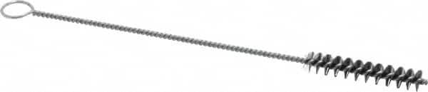 Weiler - 2" Long x 3/8" Diam Steel Hand Tube Brush - Single Spiral, 8" OAL, 0.006" Wire Diam, 1/8" Shank Diam - Makers Industrial Supply