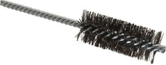 Weiler - 1" Diam Helical Steel Tube Brush - Double Spiral, 0.0104" Filament Diam, 2-1/2" Brush Length, 5-1/2" OAL, 1/4" Diam Shank - Makers Industrial Supply