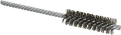 Weiler - 5/8" Diam Helical Stainless Steel Tube Brush - Double Spiral, 0.005" Filament Diam, 2" Brush Length, 5" OAL, 7/32" Diam Shank - Makers Industrial Supply