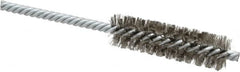 Weiler - 3/4" Diam Helical Stainless Steel Tube Brush - Double Spiral, 0.006" Filament Diam, 2-1/2" Brush Length, 5-1/2" OAL, 1/4" Diam Shank - Makers Industrial Supply