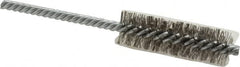 Weiler - 3/4" Diam Helical Stainless Steel Tube Brush - Double Spiral, 0.0104" Filament Diam, 2-1/2" Brush Length, 5-1/2" OAL, 1/4" Diam Shank - Makers Industrial Supply