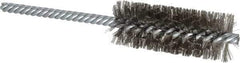 Weiler - 1" Diam Helical Stainless Steel Tube Brush - Double Spiral, 0.006" Filament Diam, 2-1/2" Brush Length, 5-1/2" OAL, 1/4" Diam Shank - Makers Industrial Supply