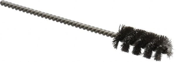 Weiler - 7/16" Diam Helical Steel Tube Brush - 0.005" Filament Diam, 1" Brush Length, 3-1/2" OAL, 1/8" Diam Stainless Steel Shank - Makers Industrial Supply