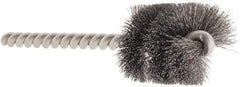 Weiler - 15/16" Diam Helical Steel Tube Brush - 0.005" Filament Diam, 1" Brush Length, 3-1/2" OAL, 7/32" Diam Stainless Steel Shank - Makers Industrial Supply