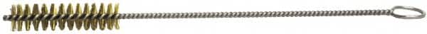Weiler - 2" Long x 1/2" Diam Steel Hand Tube Brush - Single Spiral, 8" OAL, 0.008" Wire Diam, 1/8" Shank Diam - Makers Industrial Supply