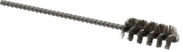 Weiler - 7/16" Diam Helical Stainless Steel Tube Brush - 0.005" Filament Diam, 1" Brush Length, 3-1/2" OAL, 1/8" Diam Stainless Steel Shank - Makers Industrial Supply