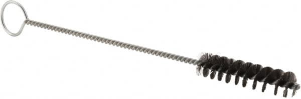 Weiler - 2-1/2" Long x 9/16" Diam Steel Hand Tube Brush - Single Spiral, 9" OAL, 0.005" Wire Diam, 5/32" Shank Diam - Makers Industrial Supply