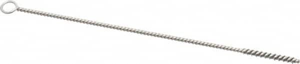 Weiler - 1" Long x 1/8" Diam Steel Hand Tube Brush - Single Spiral, 6" OAL, 0.003" Wire Diam, 3/32" Shank Diam - Makers Industrial Supply
